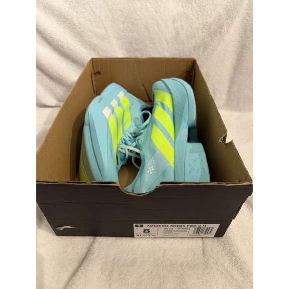 adidas Adizero Adios Pro 4 Flash Aqua Lucid Lemon Running US Men's Size 8 NEW - Picture 8 of 8